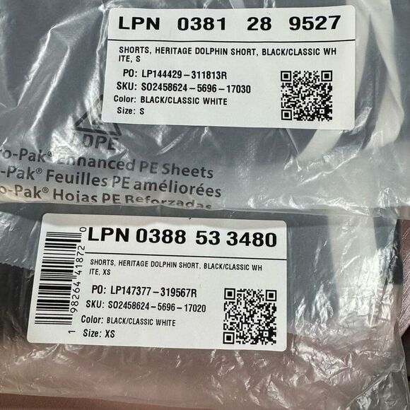 New Fabletics Heritage Dolphin Short Black/Classic White - Picture 3 of 5